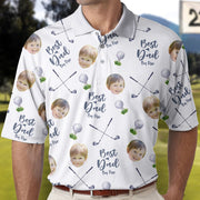 Best Dad By Par - Personalized Photo Polo Shirt Tu20