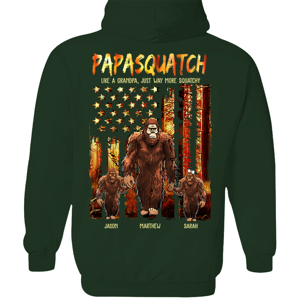 Papasquatch Like A Grandpa Just Way More Squatchy - Personalized Bigfoot Vintage Shirt Gift For Dad & Grandpa vr4