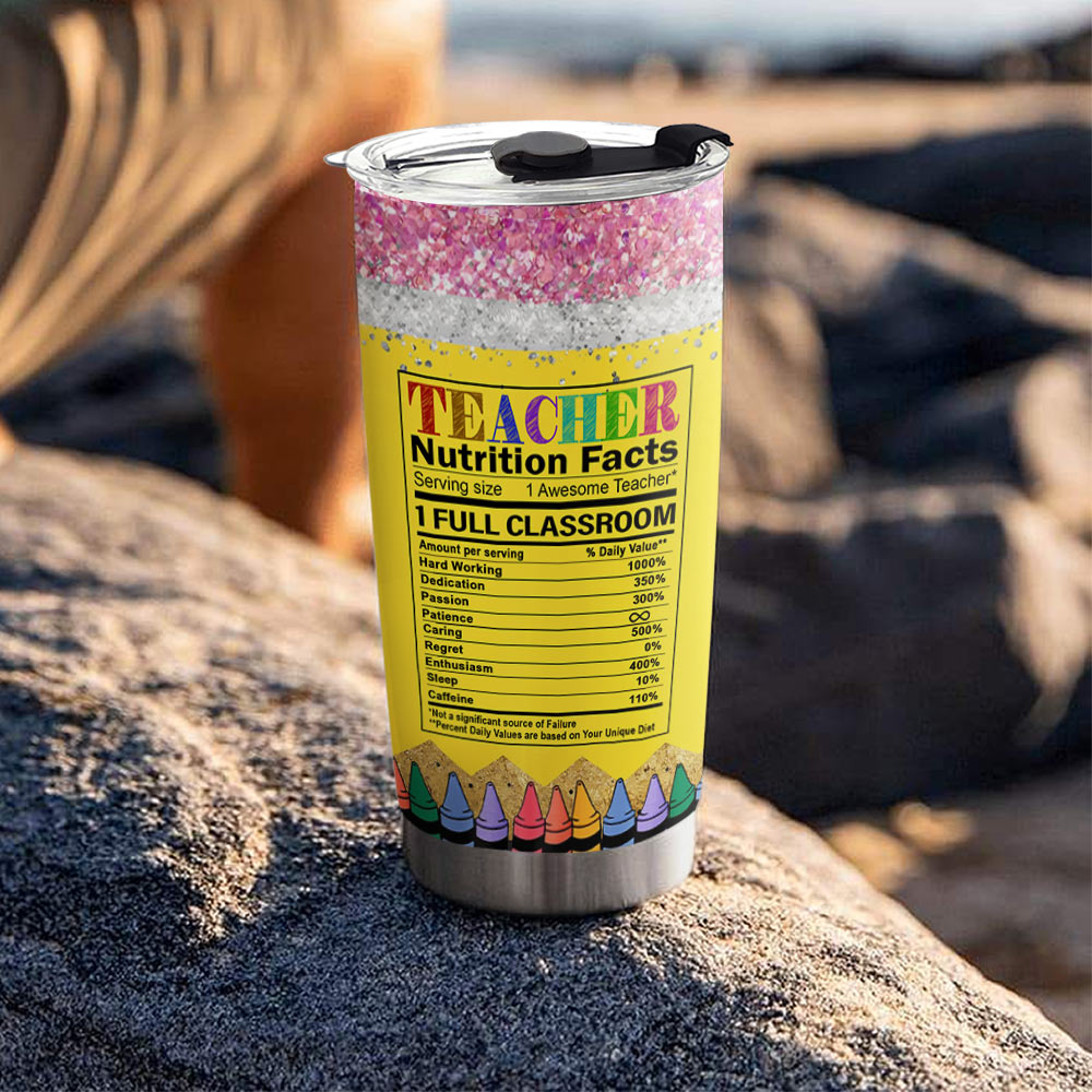 Personalized Teacher Nutrition Facts Tumbler For Teachers Teacher Appreciation Gift Vr2 Ph99