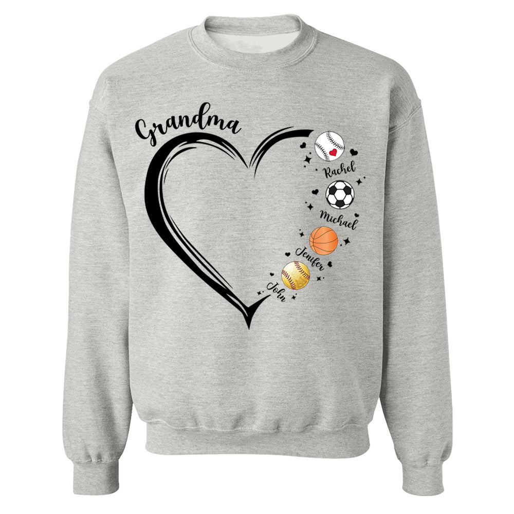 Grandma, Sport Mom Heart, Personalized Shirt, Gift For Mother's Day T1807 Hv01