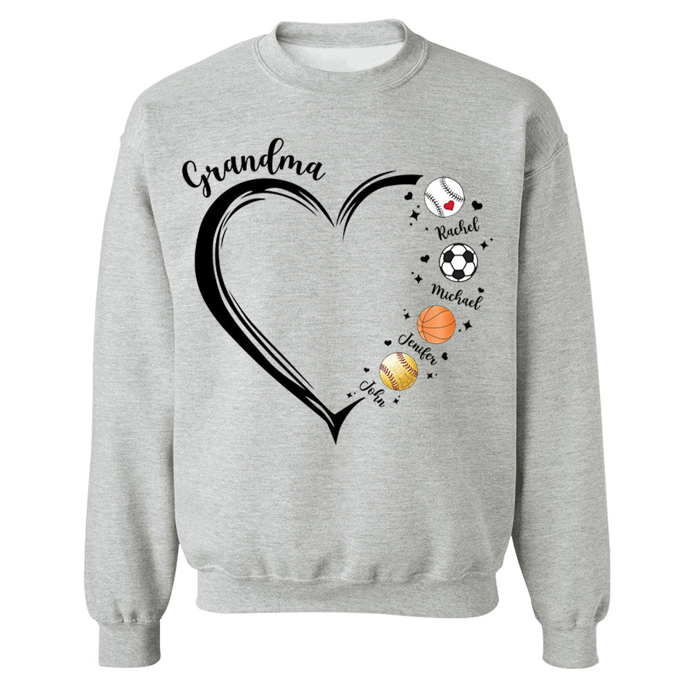 Grandma, Sport Mom Heart, Personalized Shirt, Gift For Mother's Day T1807 Hv01