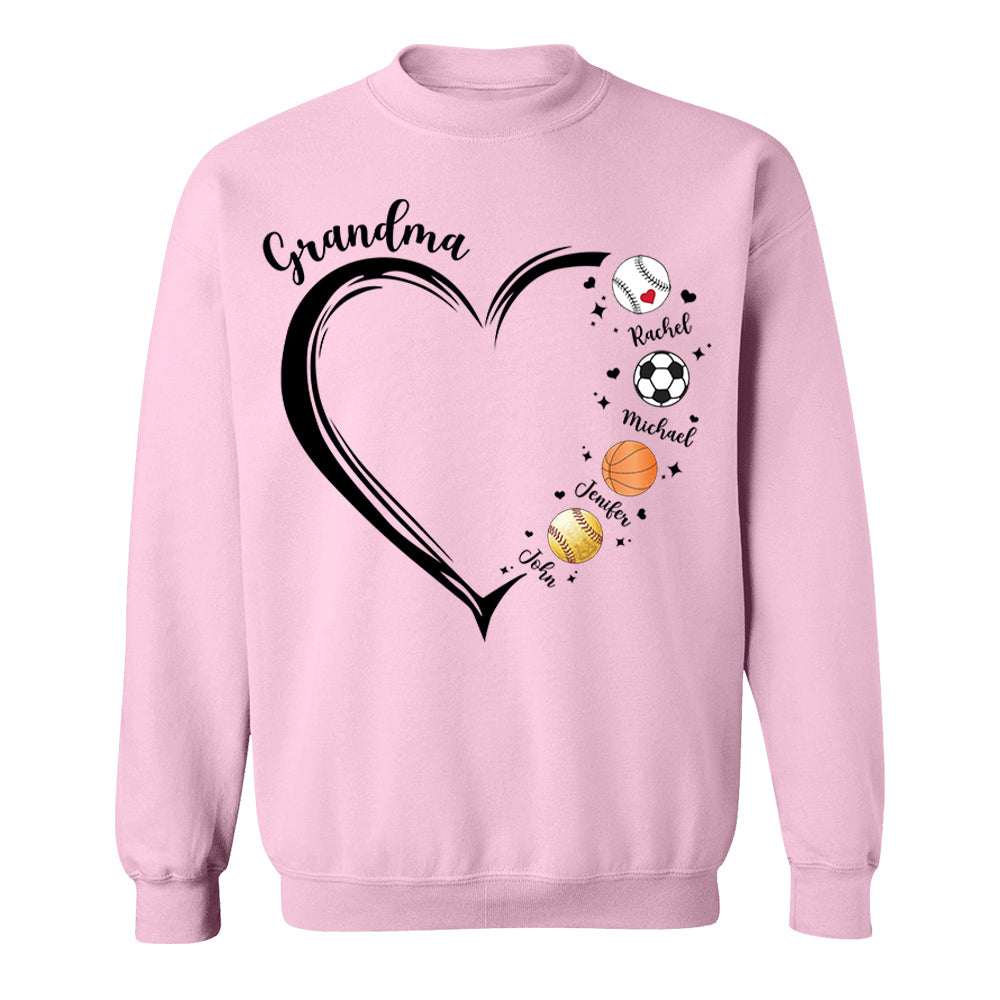 Grandma, Sport Mom Heart, Personalized Shirt, Gift For Mother's Day T1807 Hv01