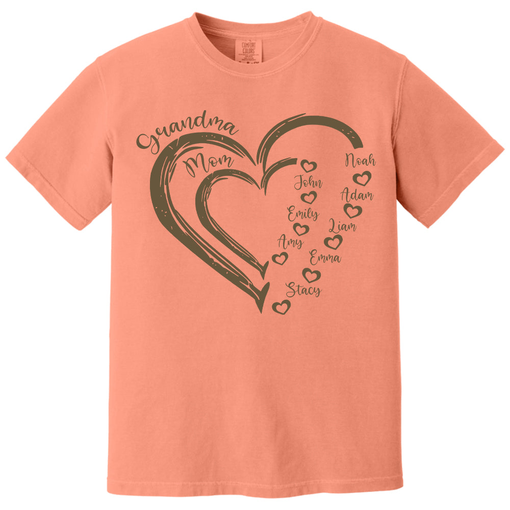 Custom Grandma Shirt, Grandma Heart Shirt, Nana Shirt With Grandkids Name, Gift For Grandma, Mother's Day Shirt, Personalized Grandma Shirt Nh00
