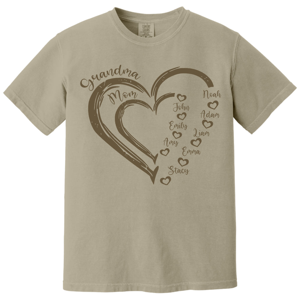 Custom Grandma Shirt, Grandma Heart Shirt, Nana Shirt With Grandkids Name, Gift For Grandma, Mother's Day Shirt, Personalized Grandma Shirt Nh00