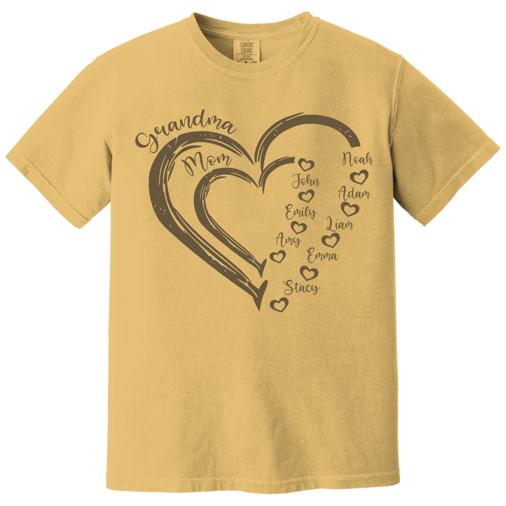 Custom Grandma Shirt, Grandma Heart Shirt, Nana Shirt With Grandkids Name, Gift For Grandma, Mother's Day Shirt, Personalized Grandma Shirt Nh00