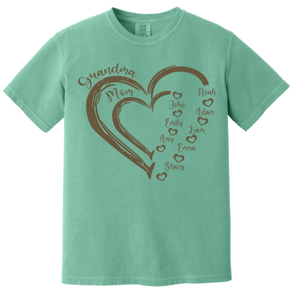 Custom Grandma Shirt, Grandma Heart Shirt, Nana Shirt With Grandkids Name, Gift For Grandma, Mother's Day Shirt, Personalized Grandma Shirt Nh00