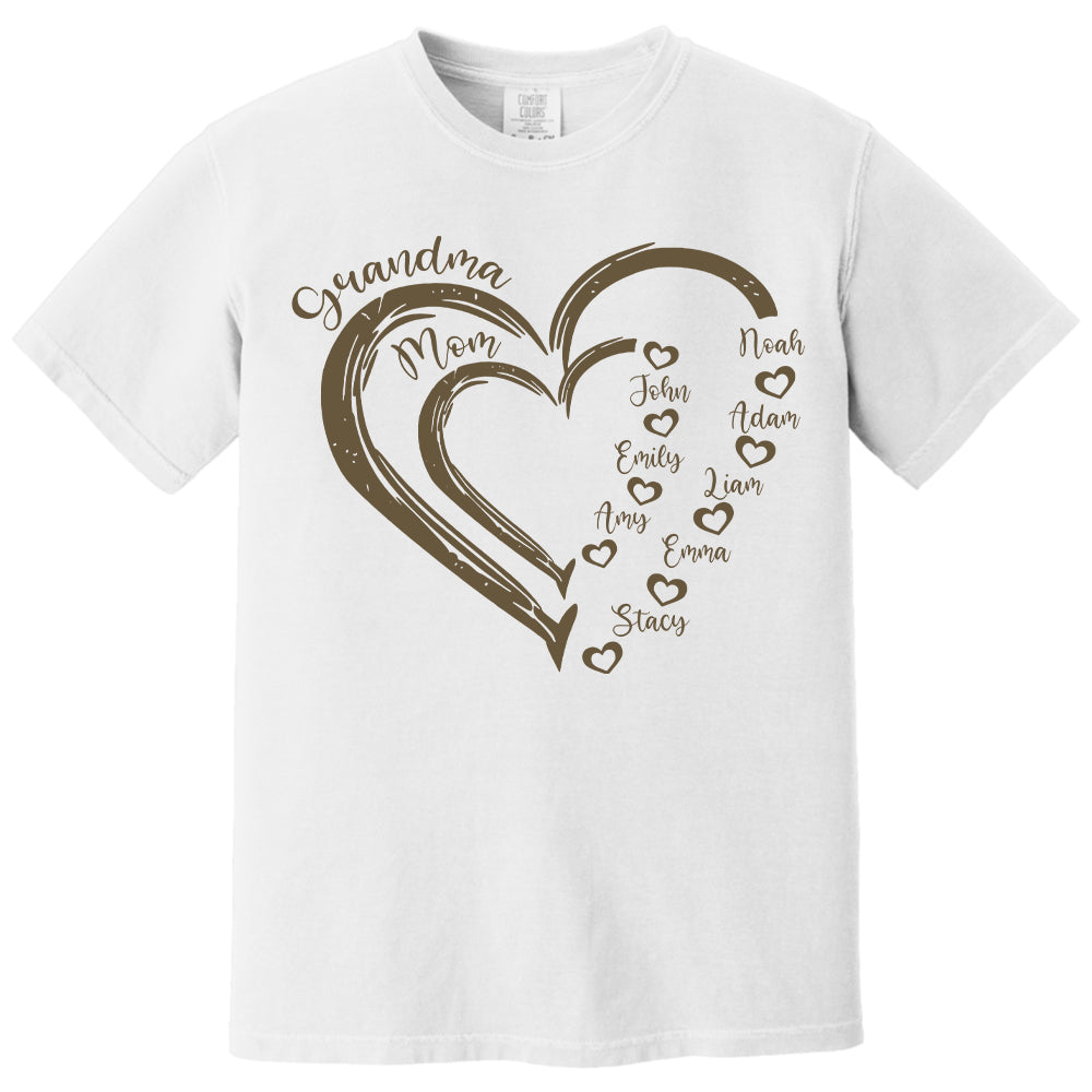 Custom Grandma Shirt, Grandma Heart Shirt, Nana Shirt With Grandkids Name, Gift For Grandma, Mother's Day Shirt, Personalized Grandma Shirt Nh00