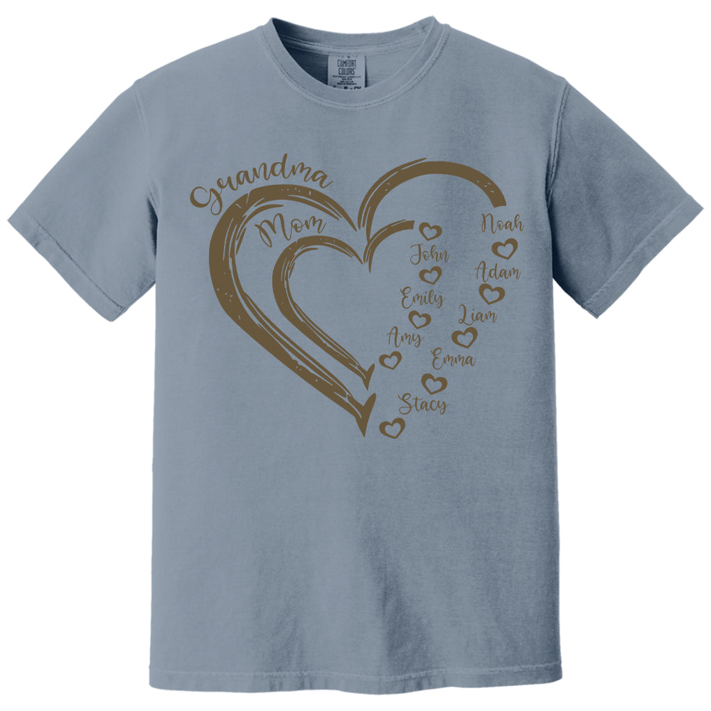 Custom Grandma Shirt, Grandma Heart Shirt, Nana Shirt With Grandkids Name, Gift For Grandma, Mother's Day Shirt, Personalized Grandma Shirt Nh00