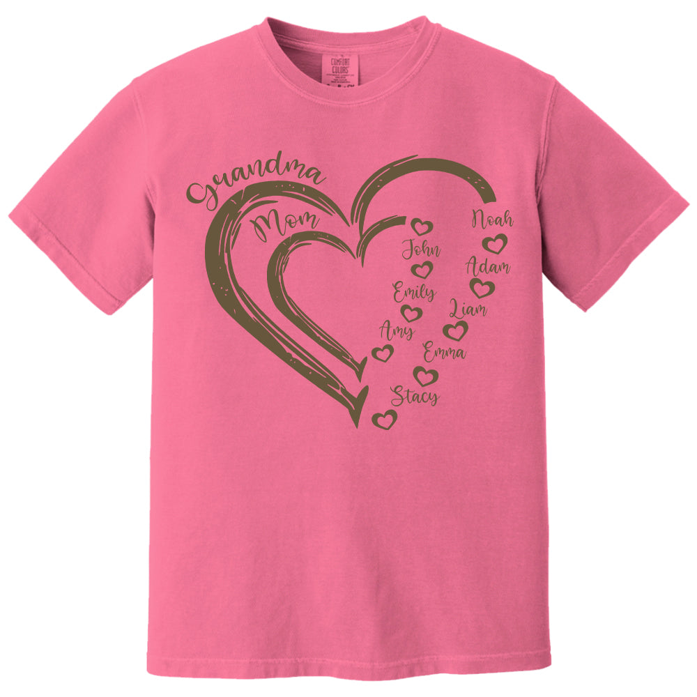 Custom Grandma Shirt, Grandma Heart Shirt, Nana Shirt With Grandkids Name, Gift For Grandma, Mother's Day Shirt, Personalized Grandma Shirt Nh00