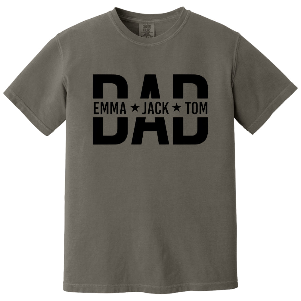 Custom Dad Shirt With Kids Names, Dad T-Shirt, Personalized Dad Shirt, Father's Day Shirt, New Dad Shirt, Daddy Shirt, Birthday Gift Dad Tee Hv01