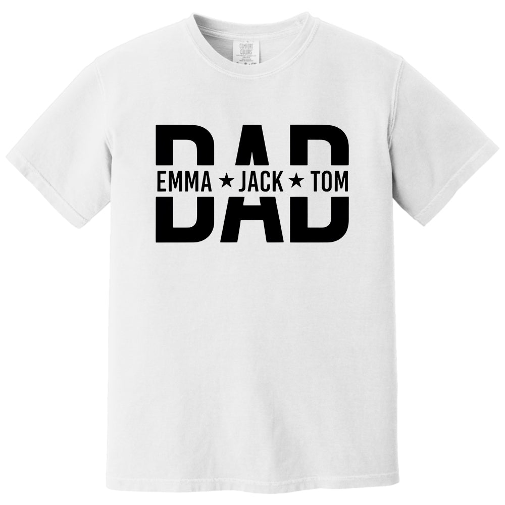 Custom Dad Shirt With Kids Names, Dad T-Shirt, Personalized Dad Shirt, Father's Day Shirt, New Dad Shirt, Daddy Shirt, Birthday Gift Dad Tee Hv01