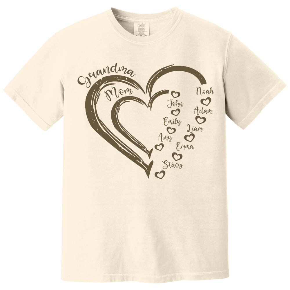 Custom Grandma Shirt, Grandma Heart Shirt, Nana Shirt With Grandkids Name, Gift For Grandma, Mother's Day Shirt, Personalized Grandma Shirt Nh00