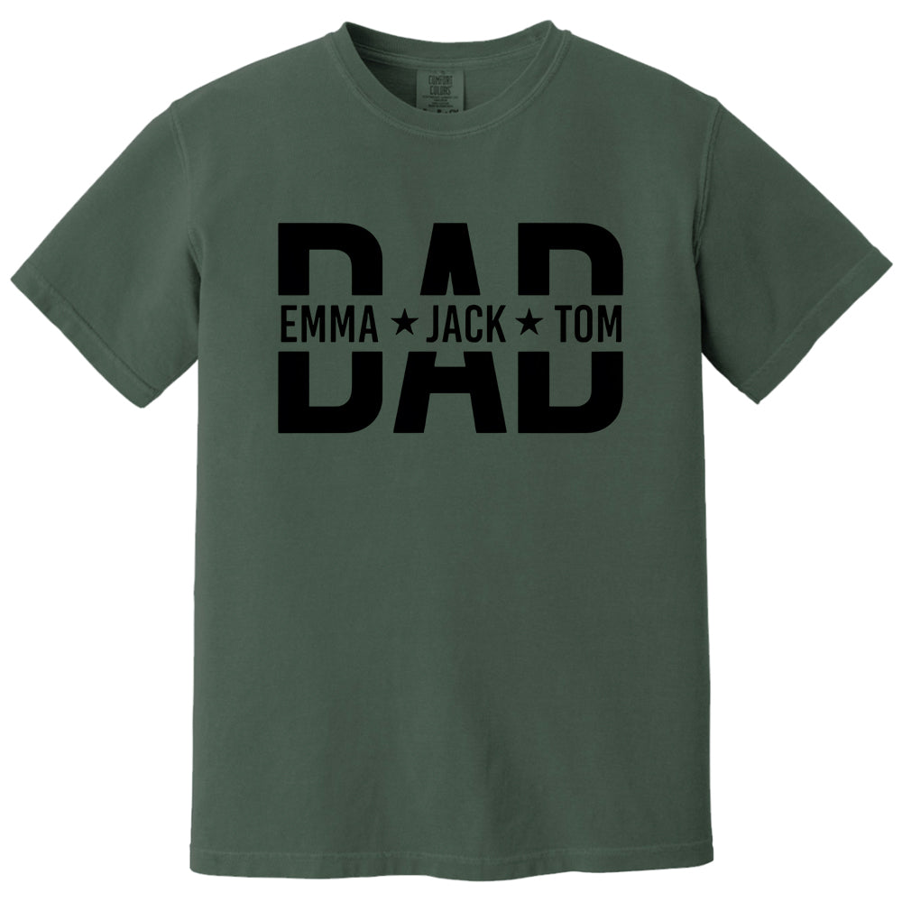 Custom Dad Shirt With Kids Names, Dad T-Shirt, Personalized Dad Shirt, Father's Day Shirt, New Dad Shirt, Daddy Shirt, Birthday Gift Dad Tee Hv01