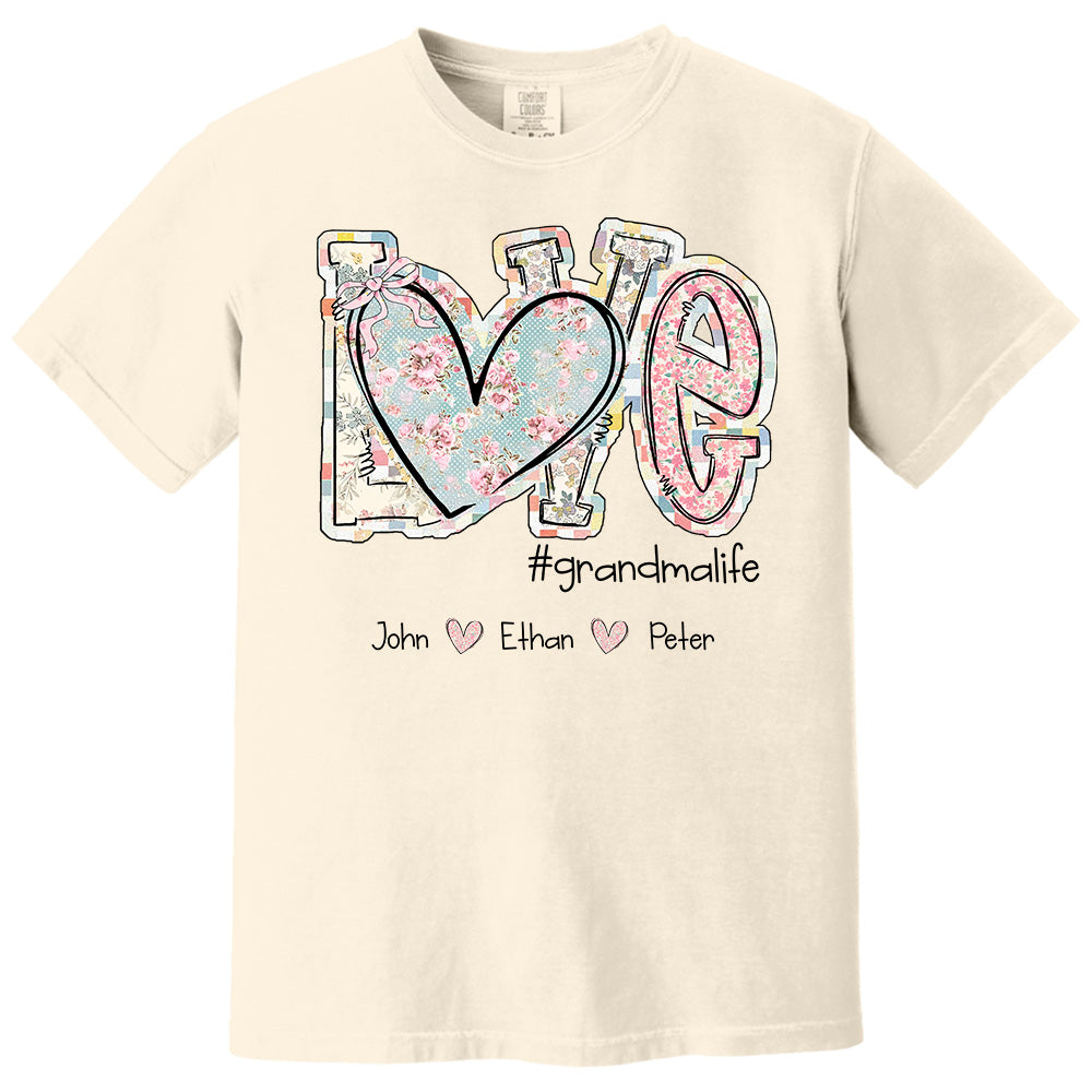 Love Grandmalife - Custom Nickname & Kid Names Vintage Floral Shirt For Mother's Day NA04 pt99