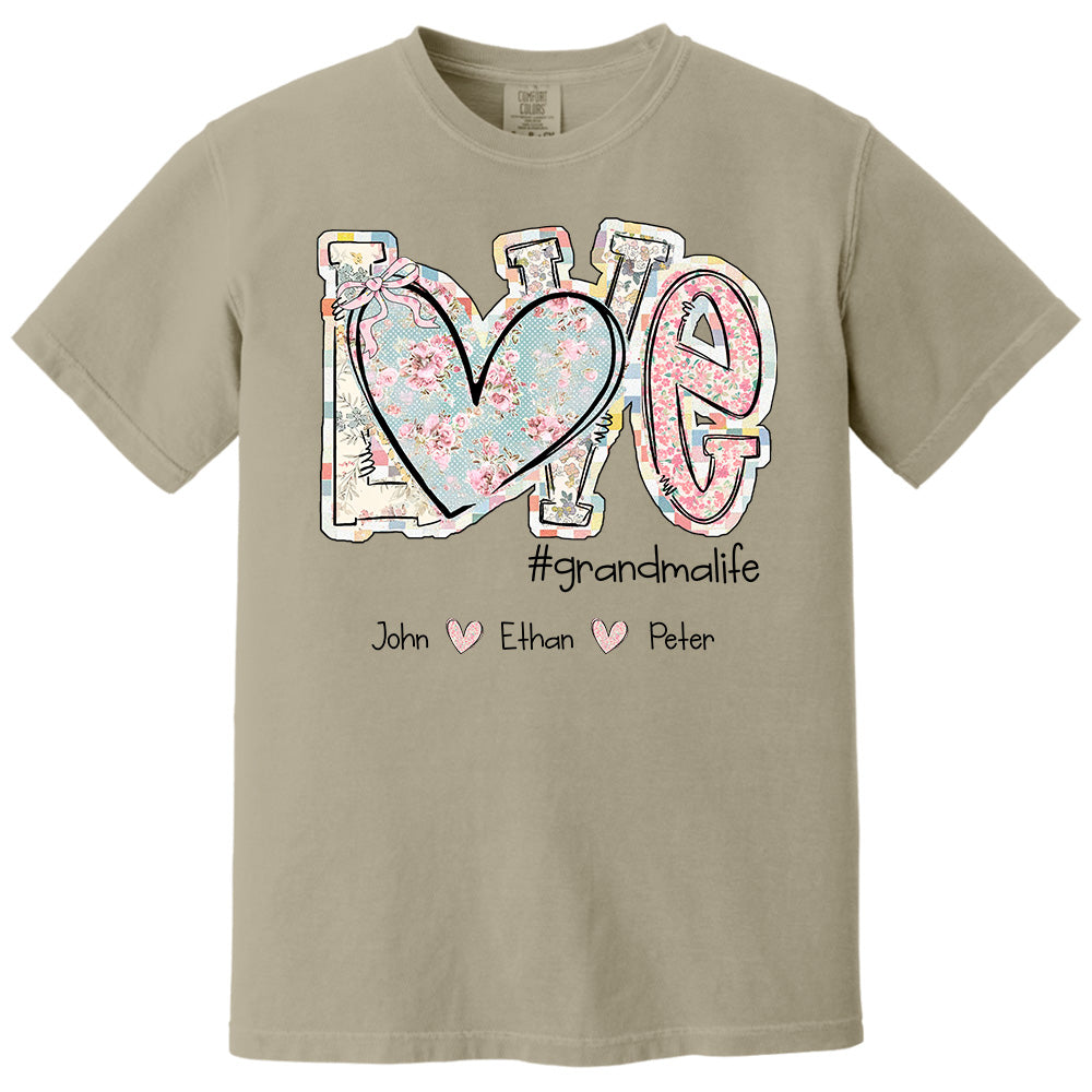 Love Grandmalife - Custom Nickname & Kid Names Vintage Floral Shirt For Mother's Day NA04 pt99