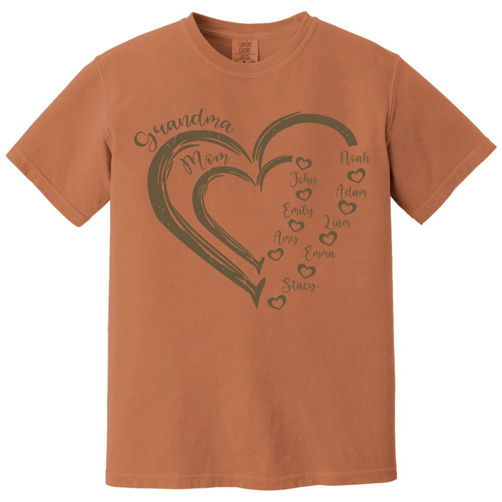 Custom Grandma Shirt, Grandma Heart Shirt, Nana Shirt With Grandkids Name, Gift For Grandma, Mother's Day Shirt, Personalized Grandma Shirt Nh00