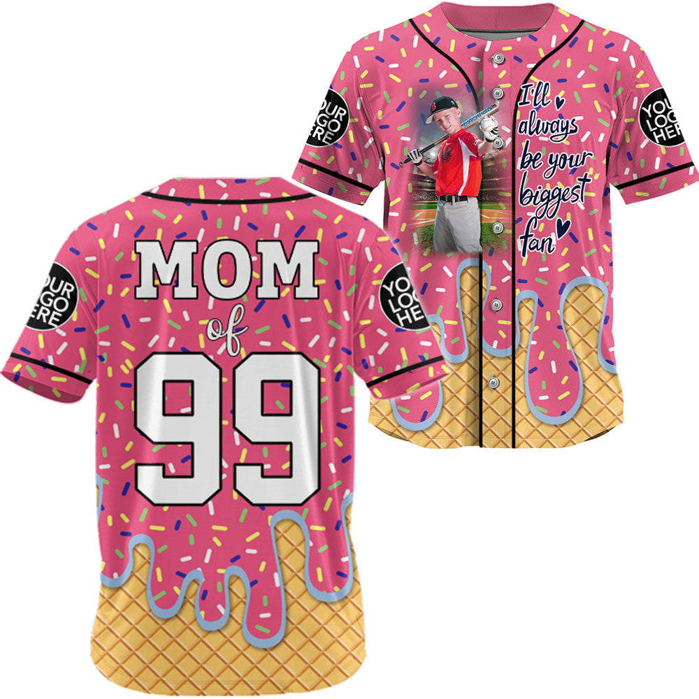 Biggest Fan Drip Baseball Jersey, Custom Photo Baseball Game Day Baseball Jersey A2110 Tu20
