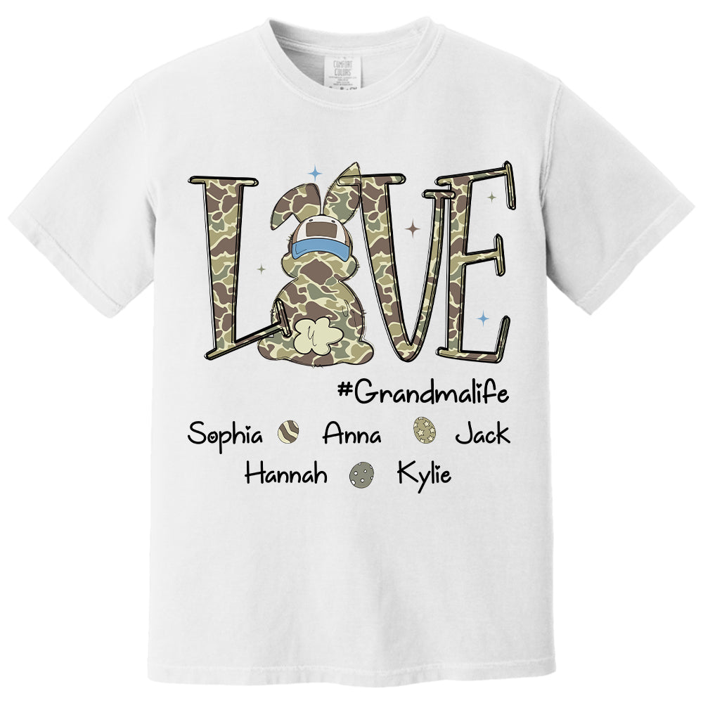 Love Grandmalife Easter Bunny T-Shirt, Custom Custom Gift For Nickname and Kids Names  T1807 Nh00