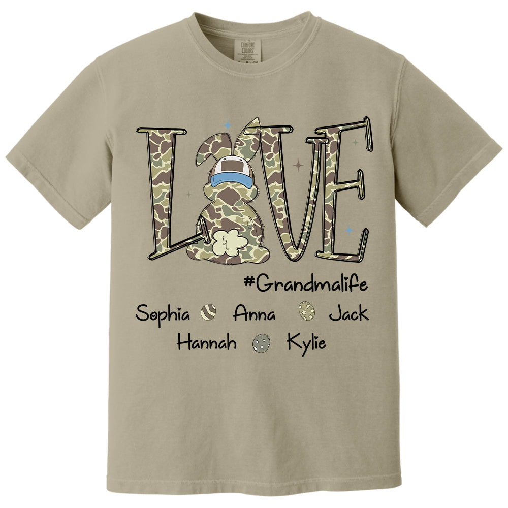 Love Grandmalife Easter Bunny T-Shirt, Custom Custom Gift For Nickname and Kids Names  T1807 Nh00