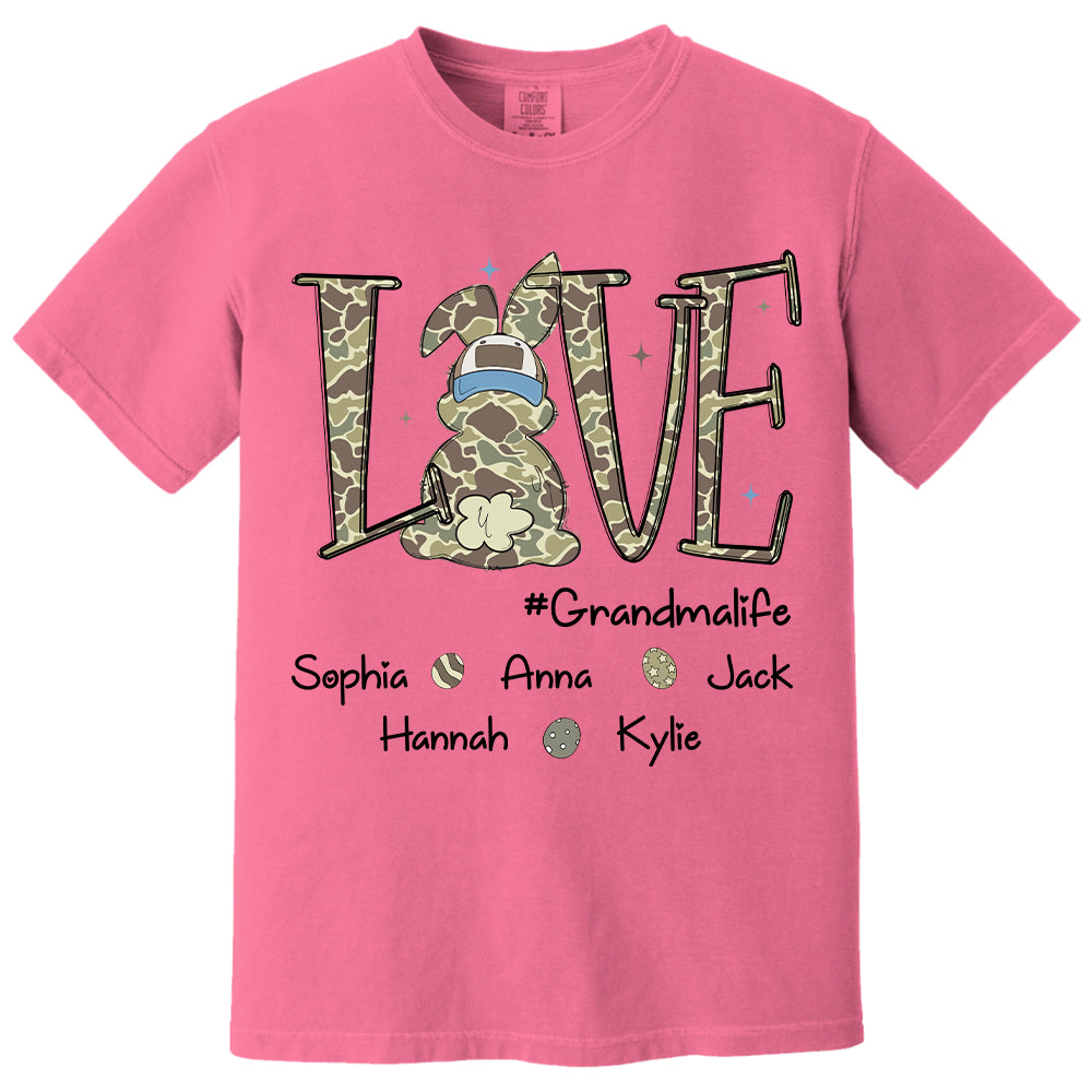 Love Grandmalife Easter Bunny T-Shirt, Custom Custom Gift For Nickname and Kids Names  T1807 Nh00