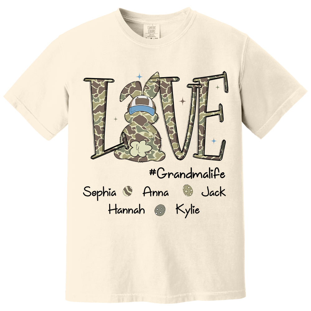 Love Grandmalife Easter Bunny T-Shirt, Custom Custom Gift For Nickname and Kids Names  T1807 Nh00