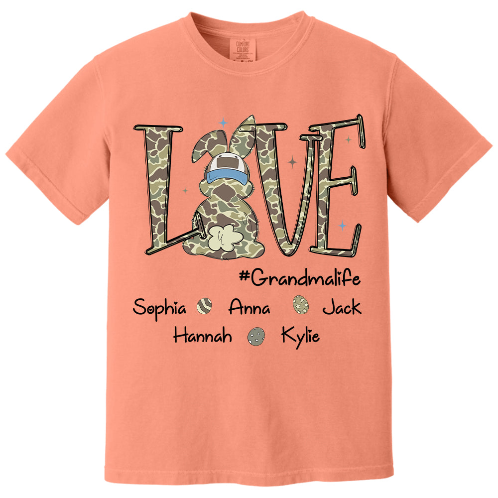 Love Grandmalife Easter Bunny T-Shirt, Custom Custom Gift For Nickname and Kids Names  T1807 Nh00