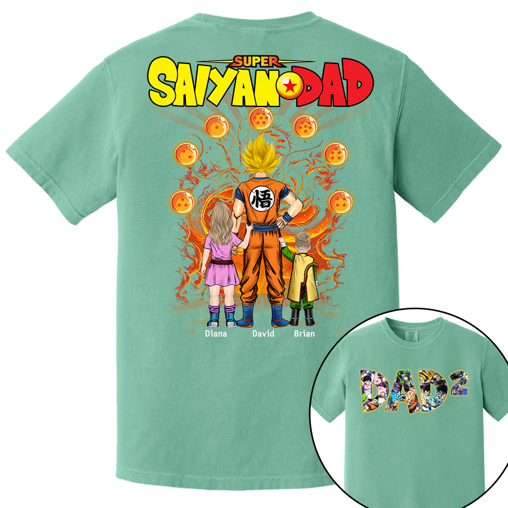 Personalized Super Saiyan Dad Shirt, Father's Day Shirt Tu24