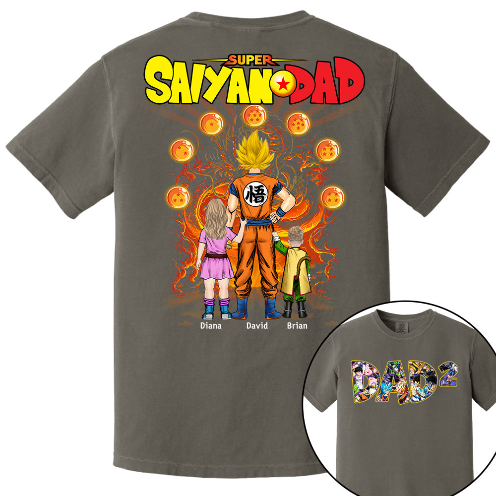 Personalized Super Saiyan Dad Shirt, Father's Day Shirt Tu24