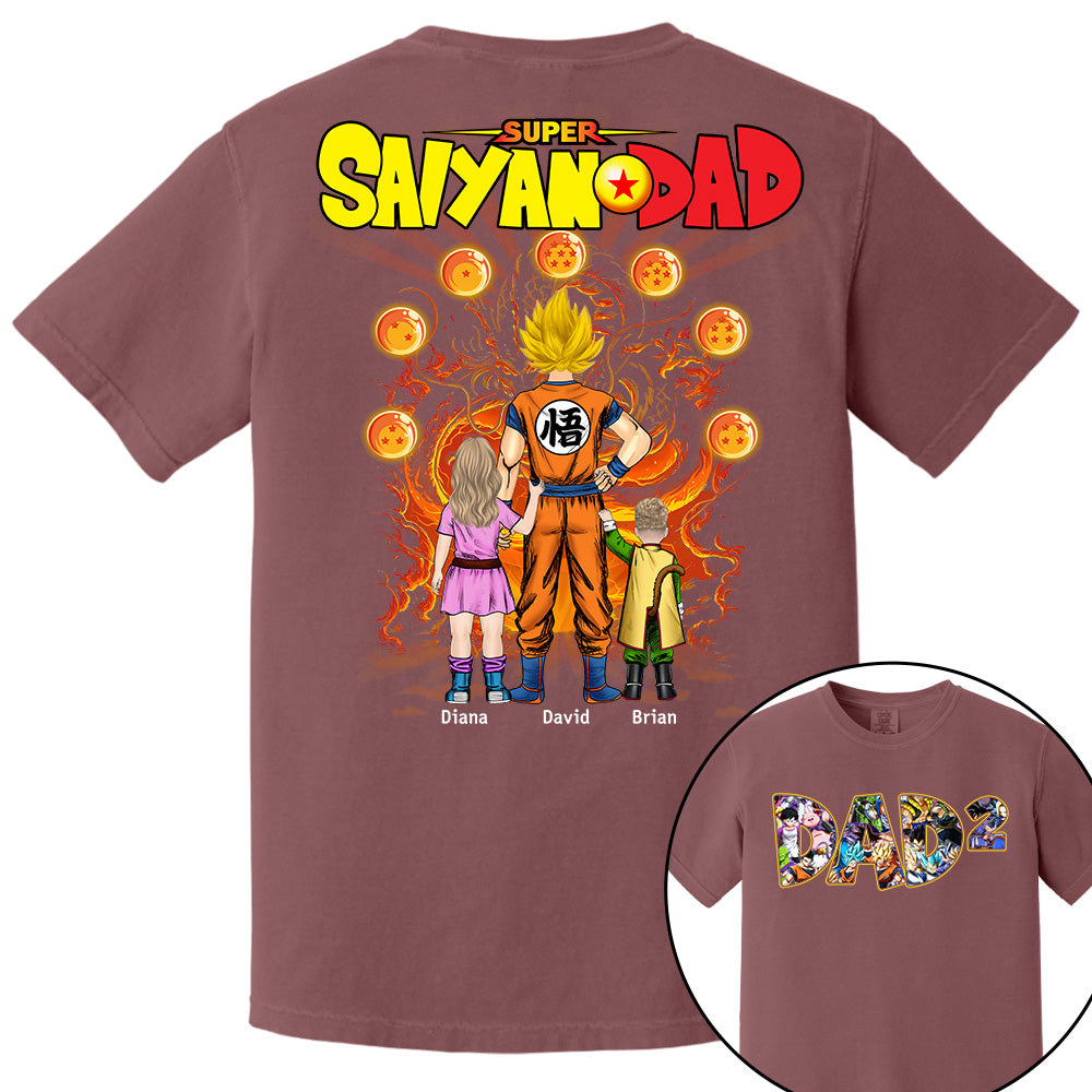 Personalized Super Saiyan Dad Shirt, Father's Day Shirt Tu24