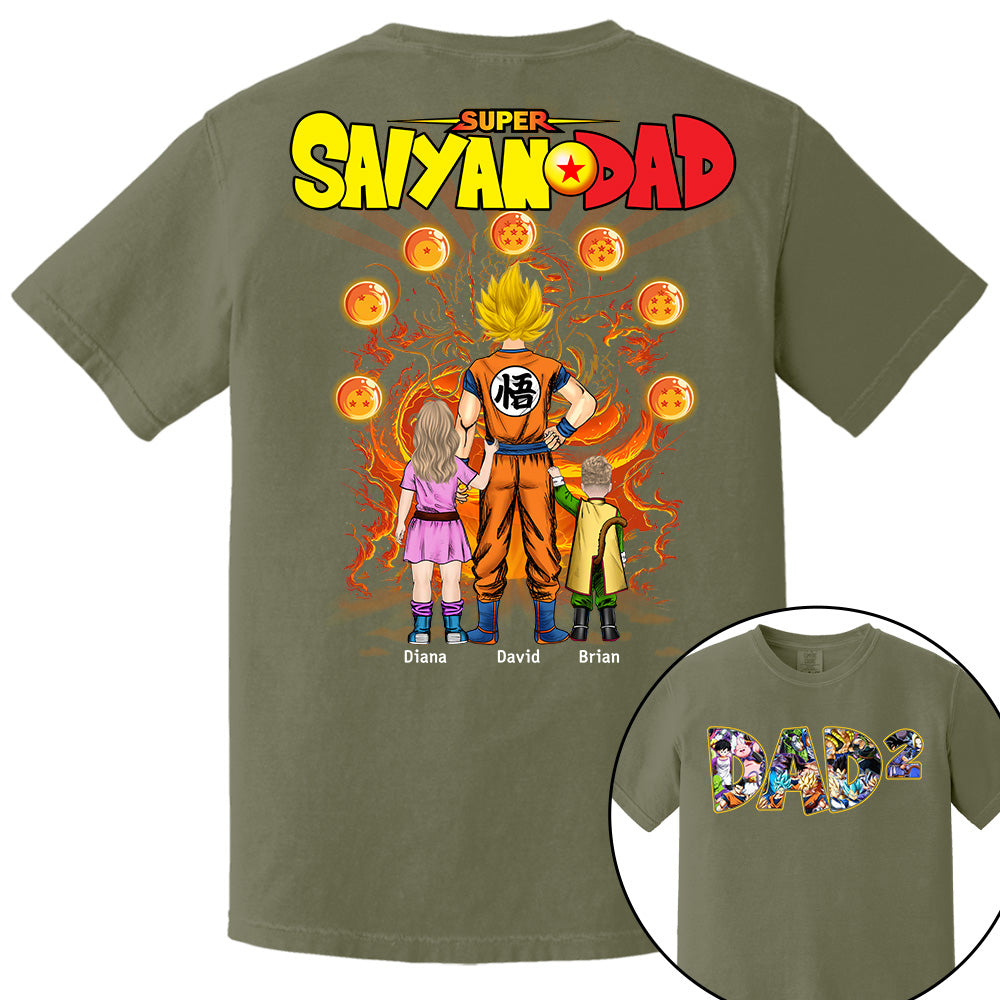Personalized Super Saiyan Dad Shirt, Father's Day Shirt Tu24
