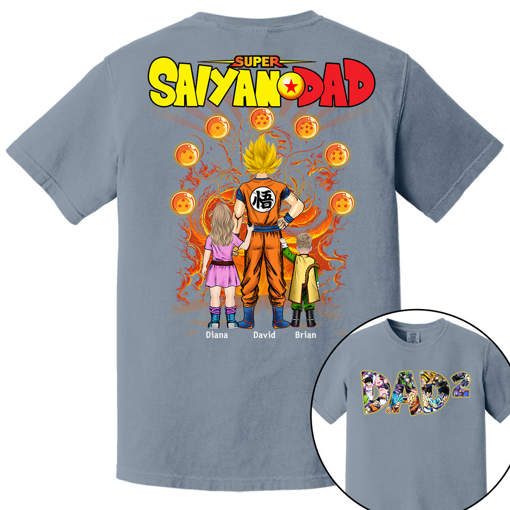 Personalized Super Saiyan Dad Shirt, Father's Day Shirt Tu24