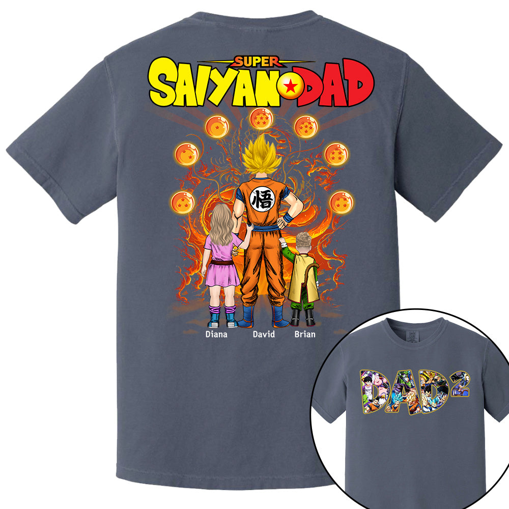 Personalized Super Saiyan Dad Shirt, Father's Day Shirt Tu24