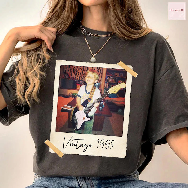 Custom Vintage Photo And Year Shirt, 30th Birthday Gift, Vintage 30th Birthday Party, Vintage Est 1995, Funny Birthday Tshirt, Birthday Gift Pt99