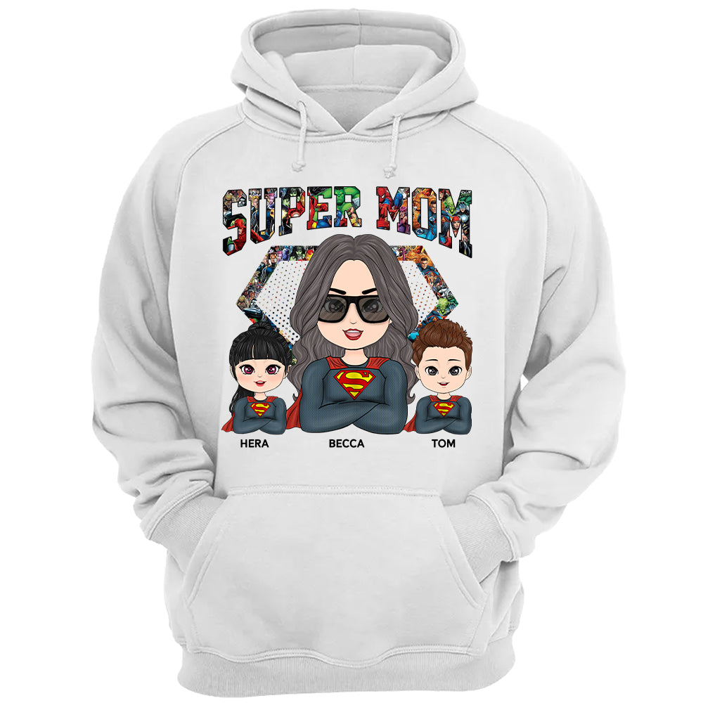Super Mom Doll Woman And Kids Personalized Shirt