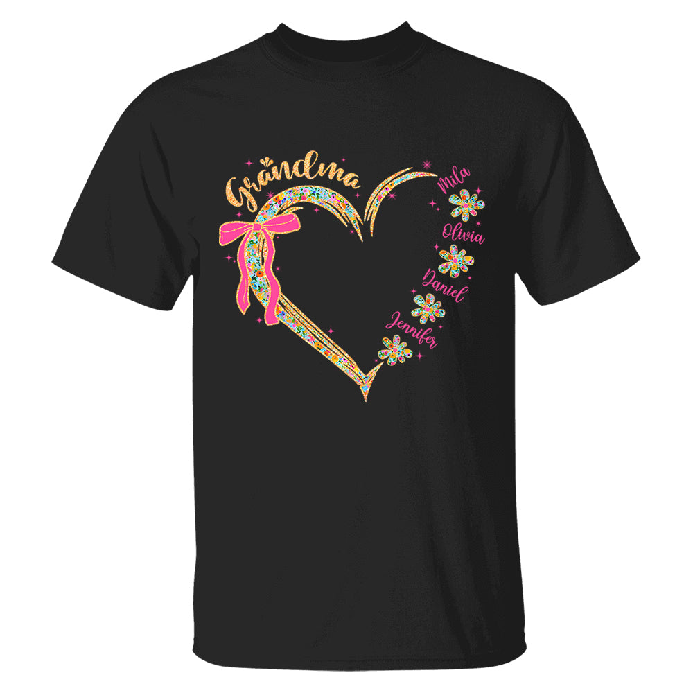 Grandma Floral Heart - Cute Personalized Shirt For Grandma Mother's Day NA04 Tm01