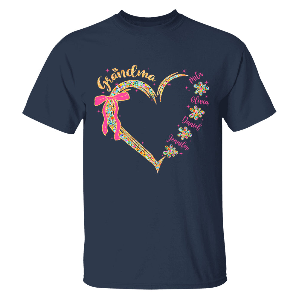 Grandma Floral Heart - Cute Personalized Shirt For Grandma Mother's Day NA04 Tm01