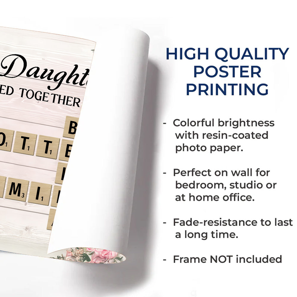 Mother & Daughters Sons Forever Linked Together Crossword Puzzle Art Personalized Poster Tu20