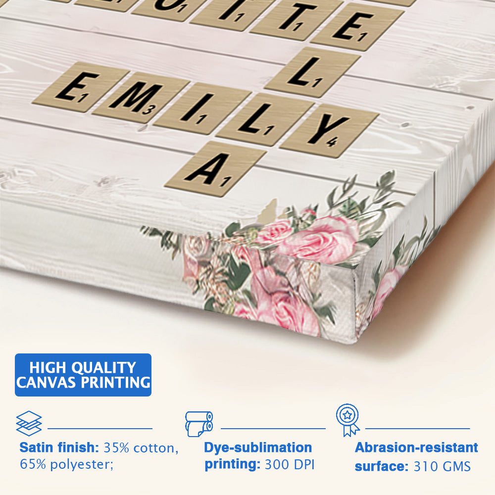 Mother & Daughters Sons Forever Linked Together Crossword Puzzle Art Personalized Poster Tu20