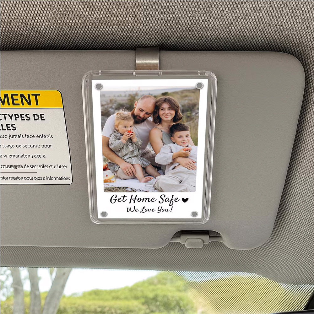 Personalized Dad Car Visor Clip PHOTO INCLUDED, Father's Day Gift for Dad Grandpa, Drive Safe Sun Visor, New Dad Gift, Dad Picture Frame Pt99