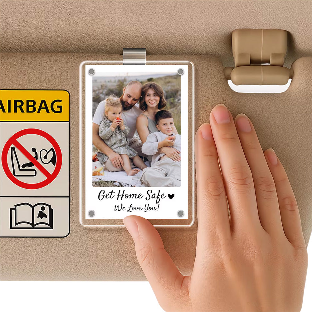 Personalized Dad Car Visor Clip PHOTO INCLUDED, Father's Day Gift for Dad Grandpa, Drive Safe Sun Visor, New Dad Gift, Dad Picture Frame Pt99