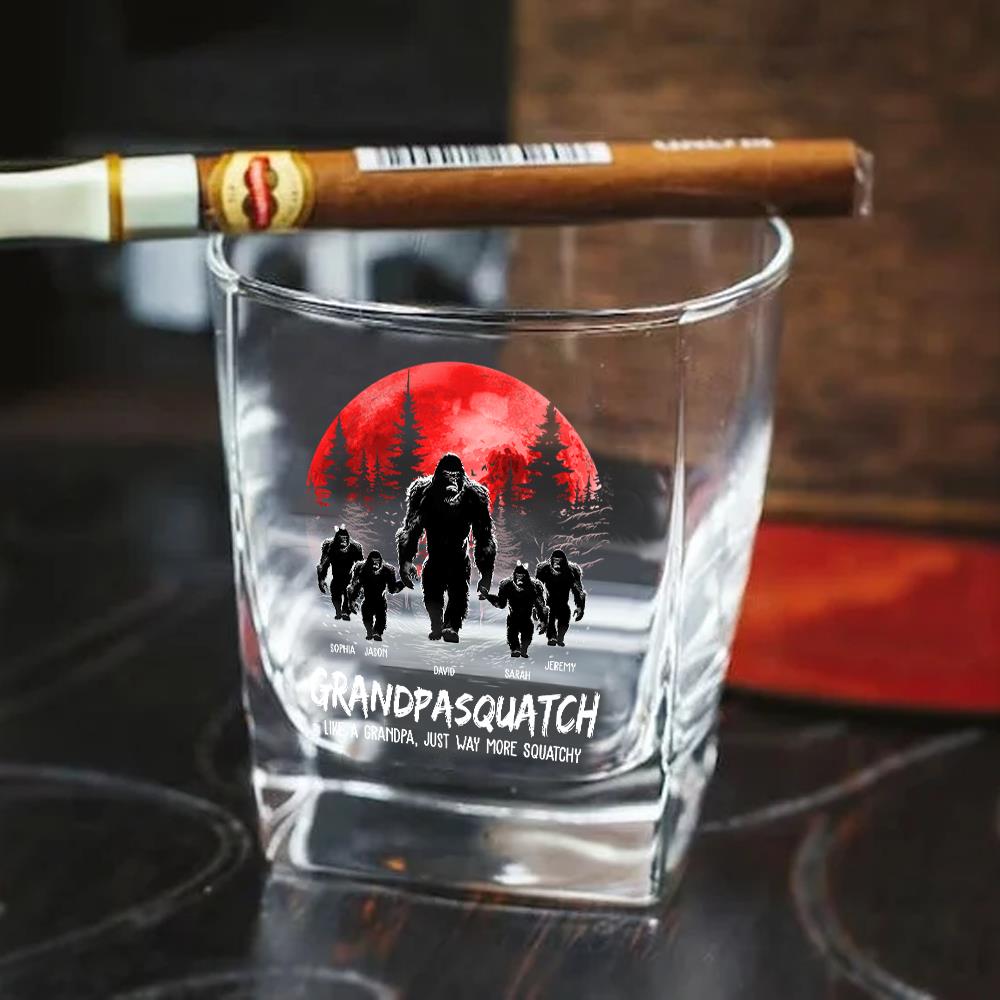 Papasquatch, Like A Grandpa, Just Way More Squatchy - Personalized Decanter Set