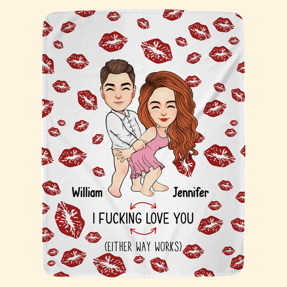 I Fucking Love You Personalized Blanket For Couple - T0807 Pa00