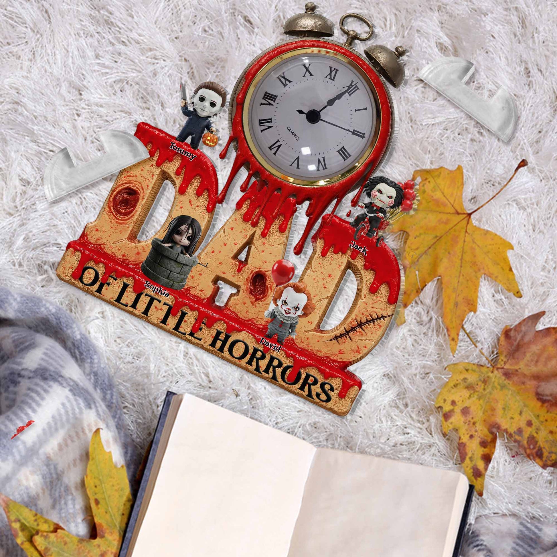 Horror Dad Acrylic Desk Clock Plaque - Personalized Gift For Dad Pt99