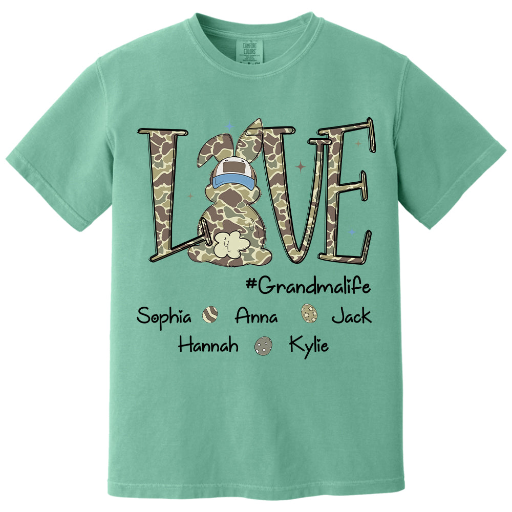 Love Grandmalife Easter Bunny T-Shirt, Custom Custom Gift For Nickname and Kids Names  T1807 Nh00
