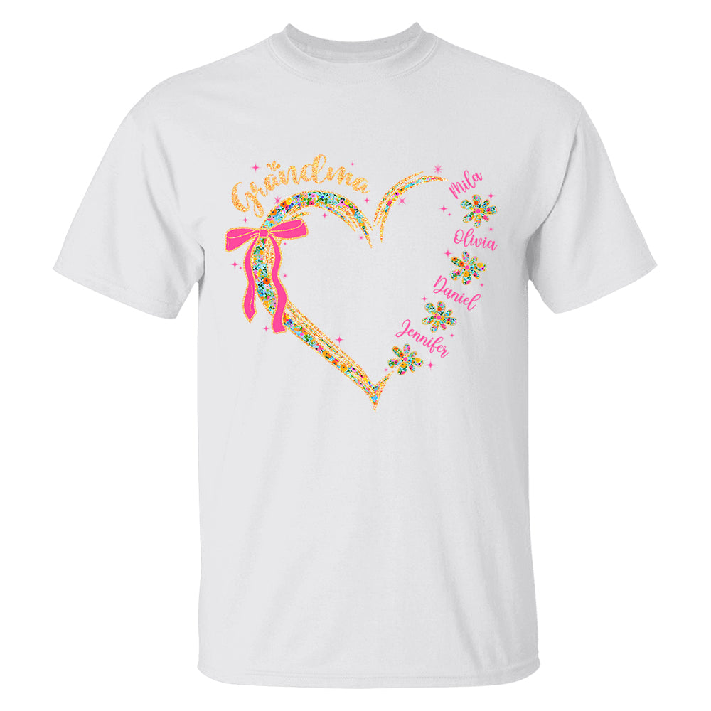Grandma Floral Heart - Cute Personalized Shirt For Grandma Mother's Day NA04 Tm01