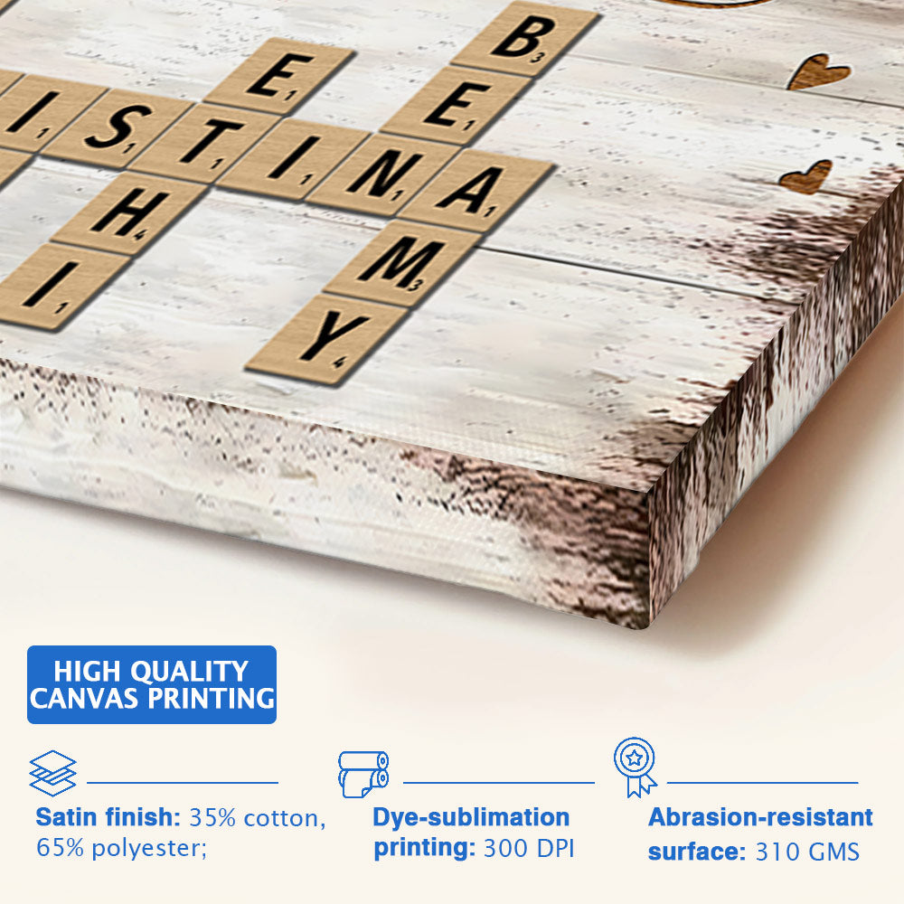 Personalized Grandkids Make Life More Grand Crossword Puzzle Canvas, Gift for Grandma, Nana, Grandparent A2110 Do99