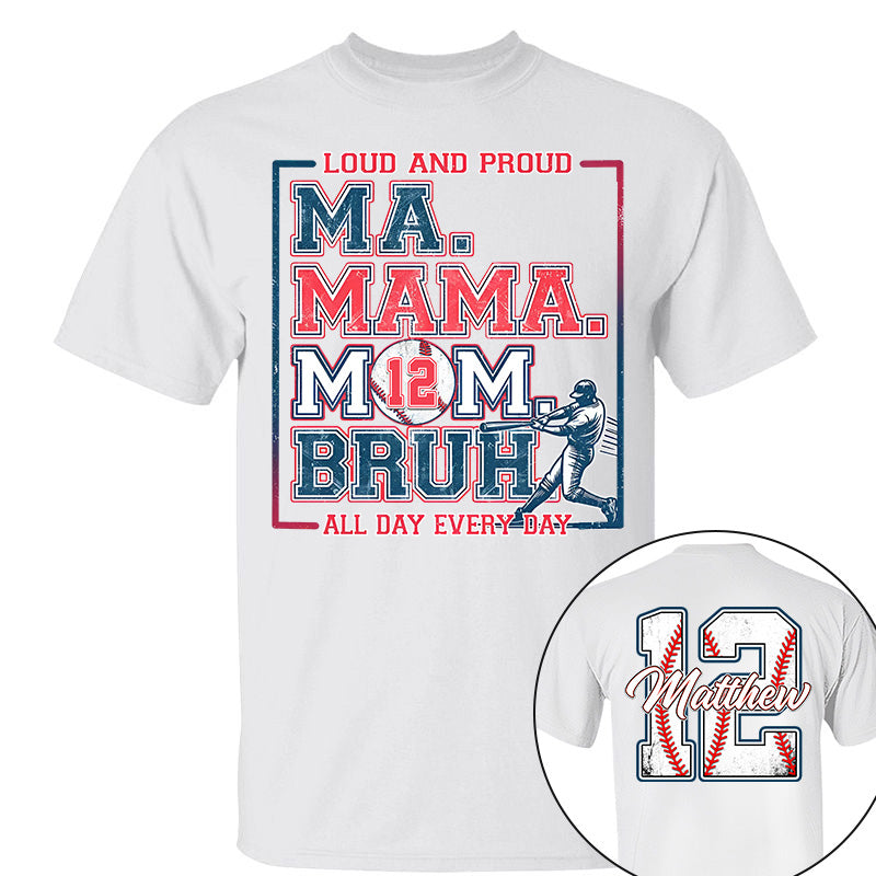 Personalized Baseball Mom Bruh Shirt, Mother's Day Gift, Baseball Season Shirt A2110 Li29