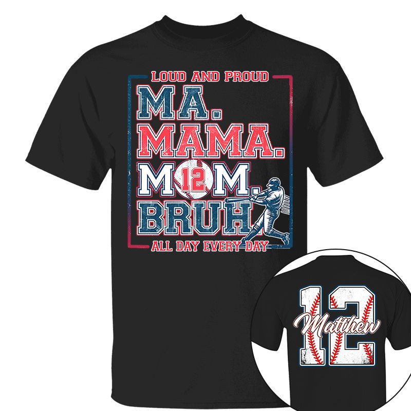 Personalized Baseball Mom Bruh Shirt, Mother's Day Gift, Baseball Season Shirt A2110 Li29