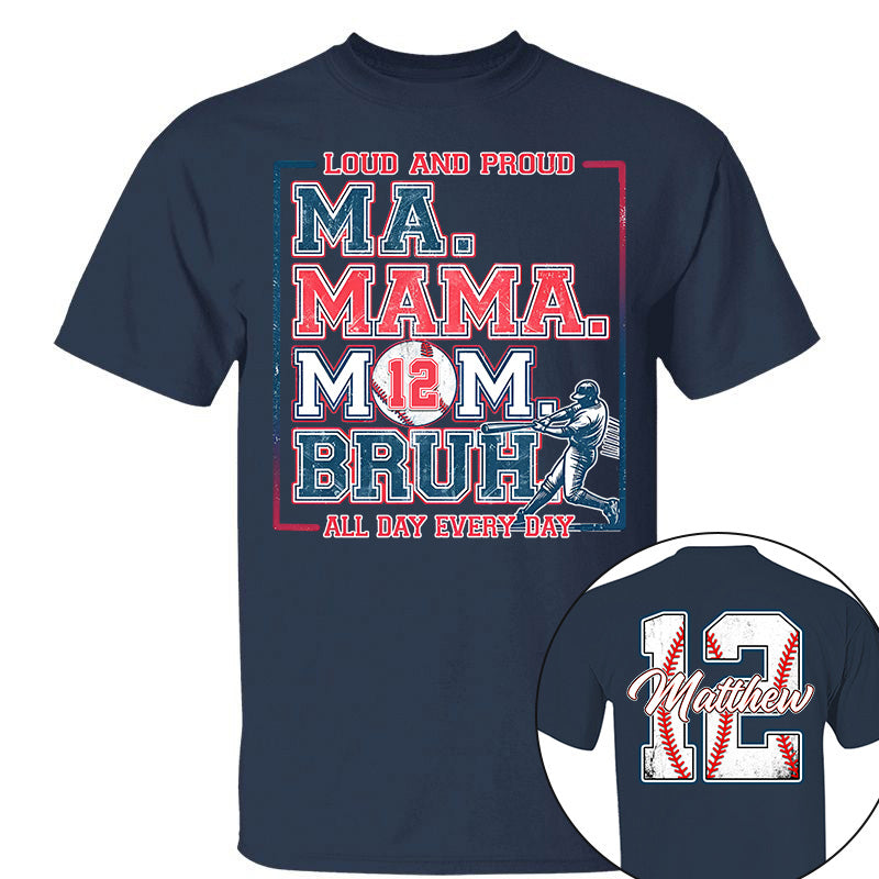 Personalized Baseball Mom Bruh Shirt, Mother's Day Gift, Baseball Season Shirt A2110 Li29