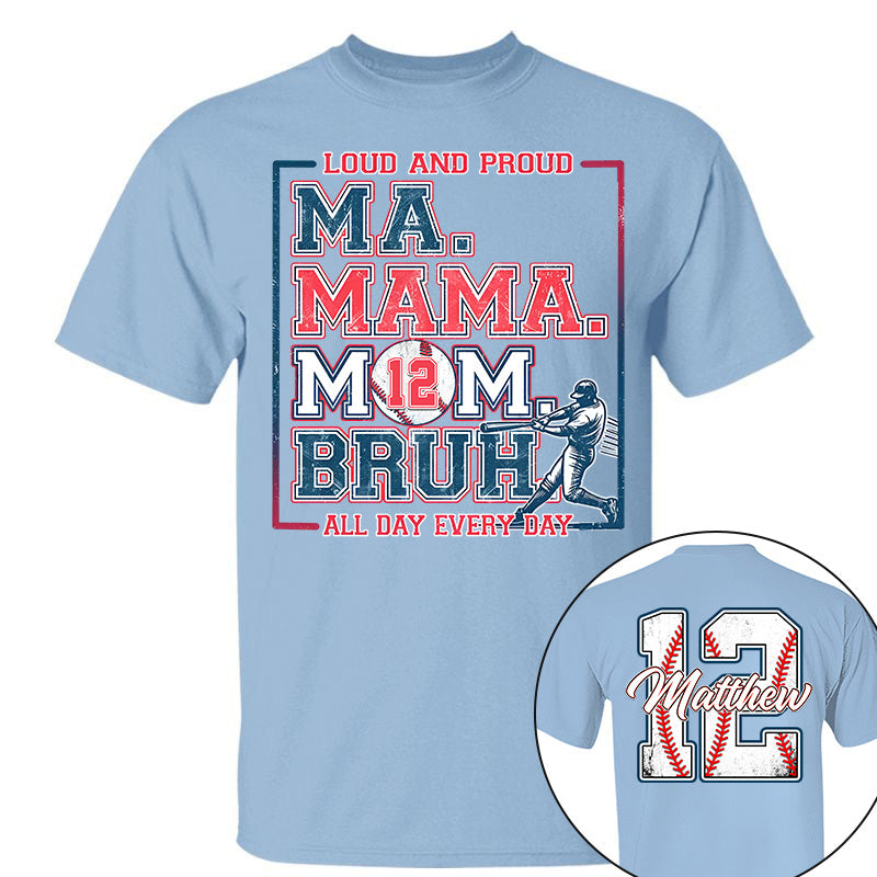 Personalized Baseball Mom Bruh Shirt, Mother's Day Gift, Baseball Season Shirt A2110 Li29